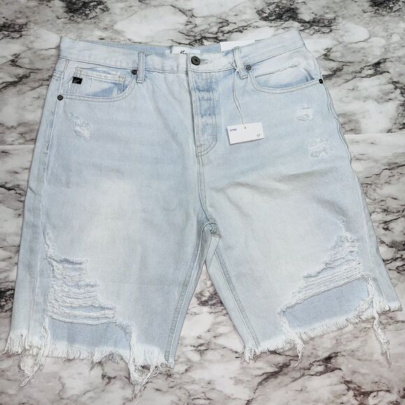 NWT | KanCan | Jean Shorts VTG 90s Distressed Button Fly | Blue | Women | XL - Picture 1 of 8